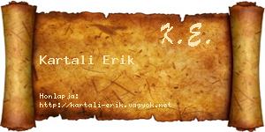 Kartali Erik névjegykártya